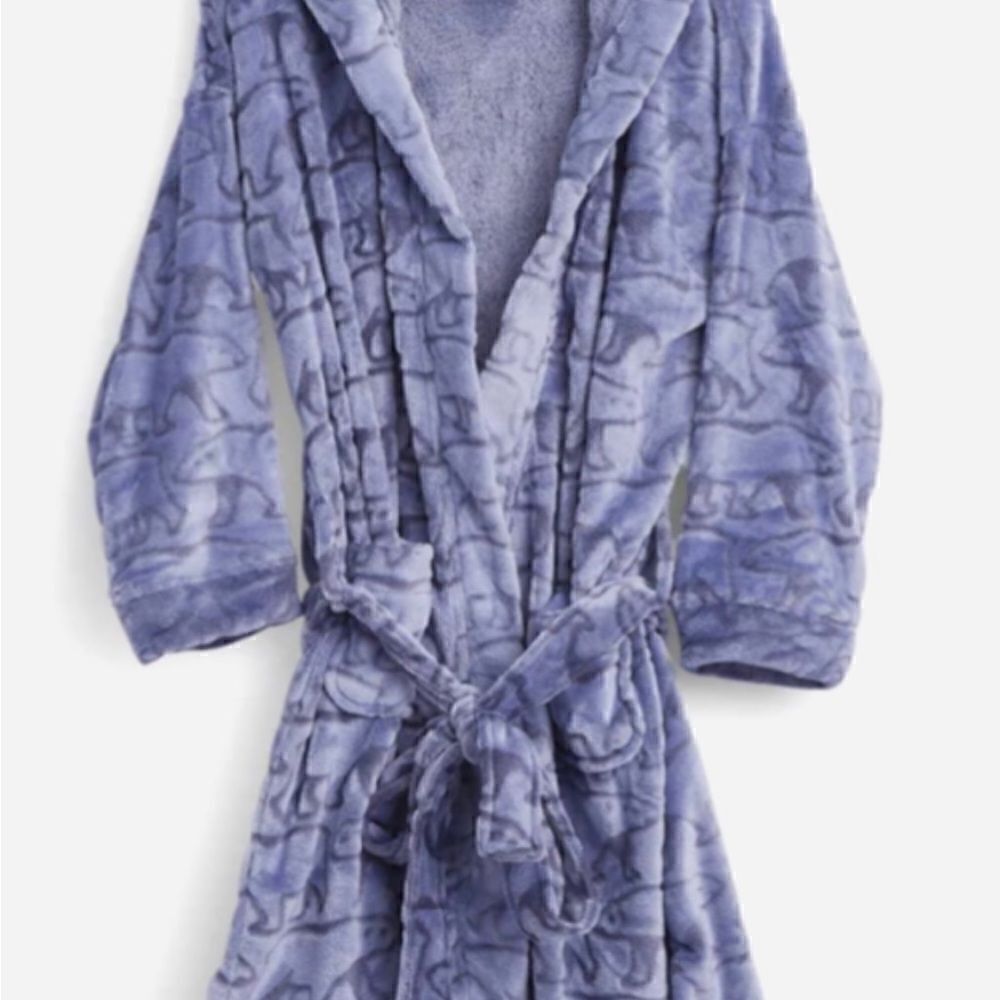 Vera Bradley Fleece Robe - Berry Merry Cool Blue - Picture 5 of 9